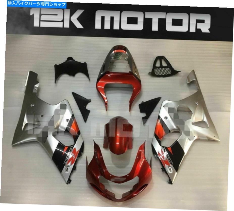 Fairings シルバーレッドフェアリングキットはGSX-R 600 GSXR 750 2000 2001 2002 2003 28に適合します28 SILVER RED Fairings Kit Fits GSX-R 600 GSXR 750 2000 2001 2002 2003 28