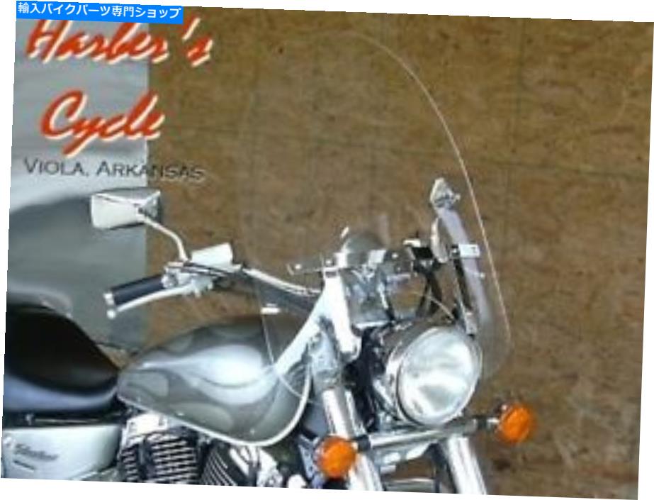 Windshields ホンダシャドウセイバーVT1100 C2-クリア22インチのフロントガラスw/クロムハードウェアキット Honda Shadow Sabre VT1100 C2 - Clear 22" TALL Windshield w/chrome hardware kit