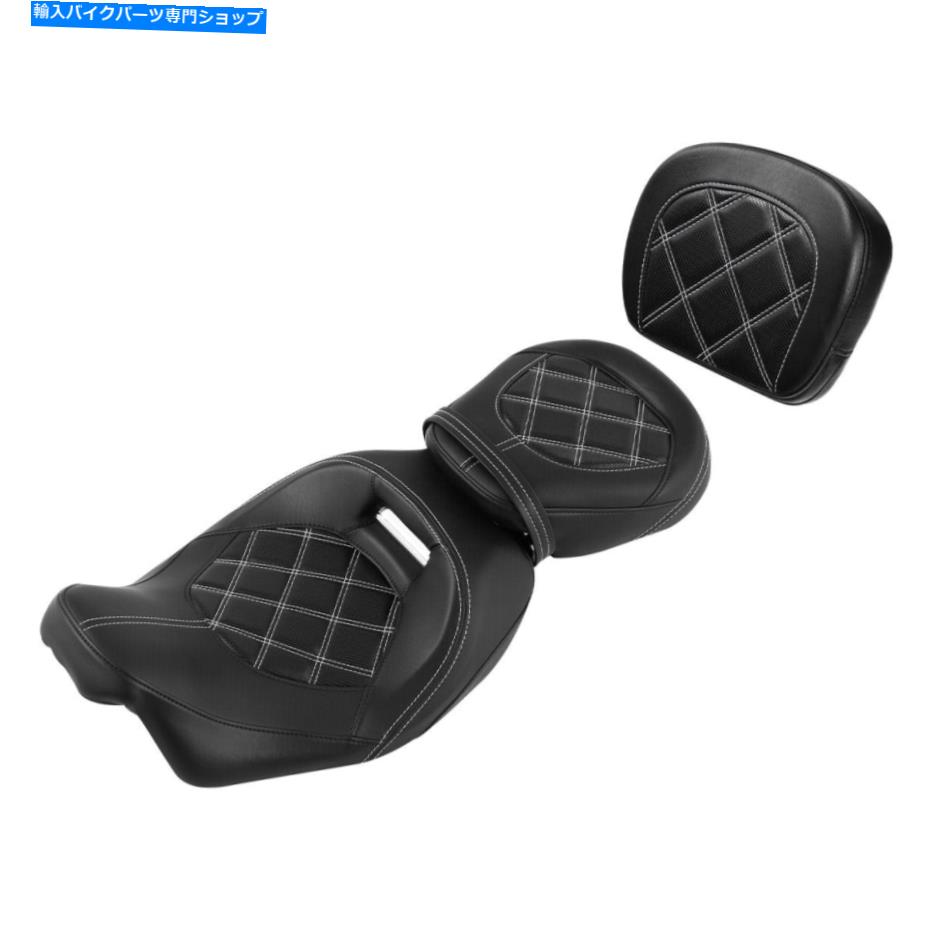 Seats ハーレーツーリングロードストリートグライドに適した2つのドライバーの助手席＆パッドフィット09-22 Two Up Driver Passenger Seat &Pad Fit For Harley Touring Road Street Glide 09-22