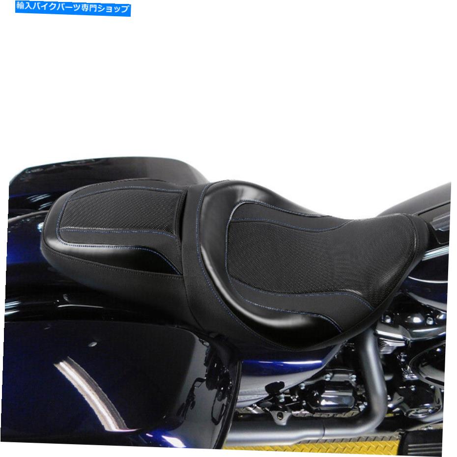 Seats ハーレーデイビッドソンツーリング2009-2022に適した青いステッチドライバーの助手席 Blue Stitching Driver Passenger Seat Fit For Harley Davidson Touring 2009-2022
