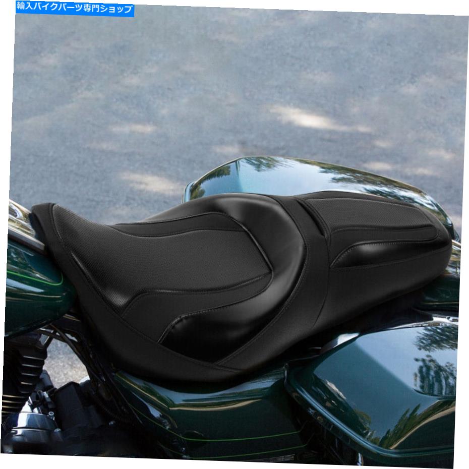 Seats ハーレーツーリングエレクトラグライドにフィットするブラックステッチドライバーの助手席09-22 Black Stitching Driver Passenger Seat Fit For Harley Touring Electra Glide 09-22