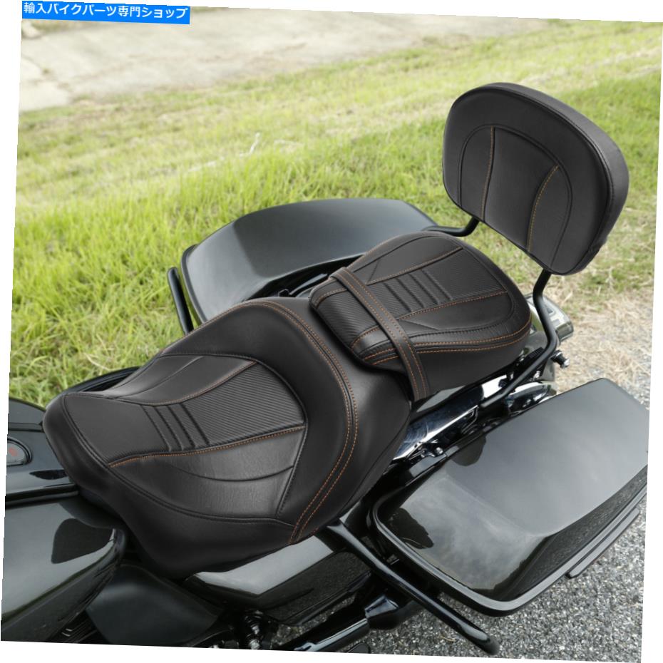 Seats ドライバーの助手席+バックレストフィットハーレーツーリングストリートエレクトラグライド09-21 Driver Passenger Seat+Backrest Fit For Harley Touring Street Electra Glide 09-21