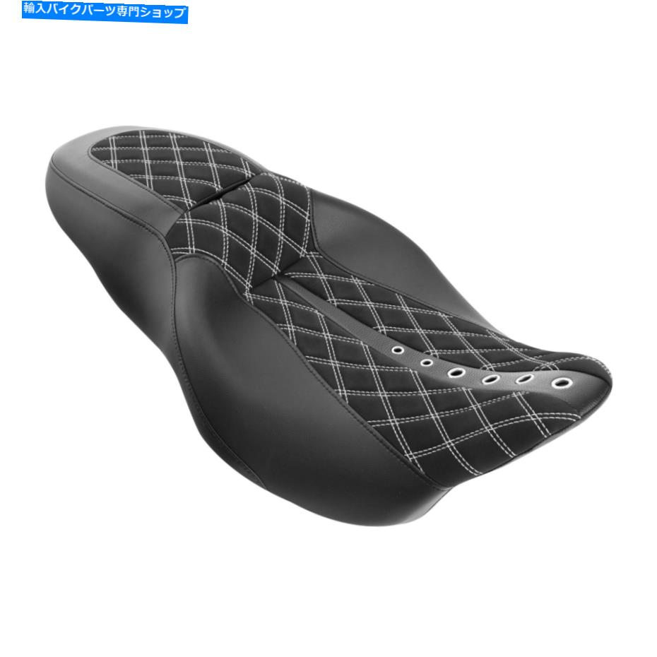 Seats ハーレーツーリングロードグライドに適したブラックホワイトドライバーの助手席2009-2022 Black White Driver Passenger Seat Fit For Harley Touring Road Glide 2009-2022