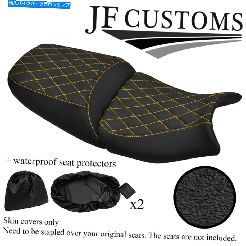 Seats Suzuki GSF 650 1250 07-12シートカバーセット+2x WSP用のDSG4イエローステッチカスタム DSG4 YELLOW STITCH CUSTOM FOR SUZUKI GSF 650 1250 07-12 SEAT COVER SET+2X WSP