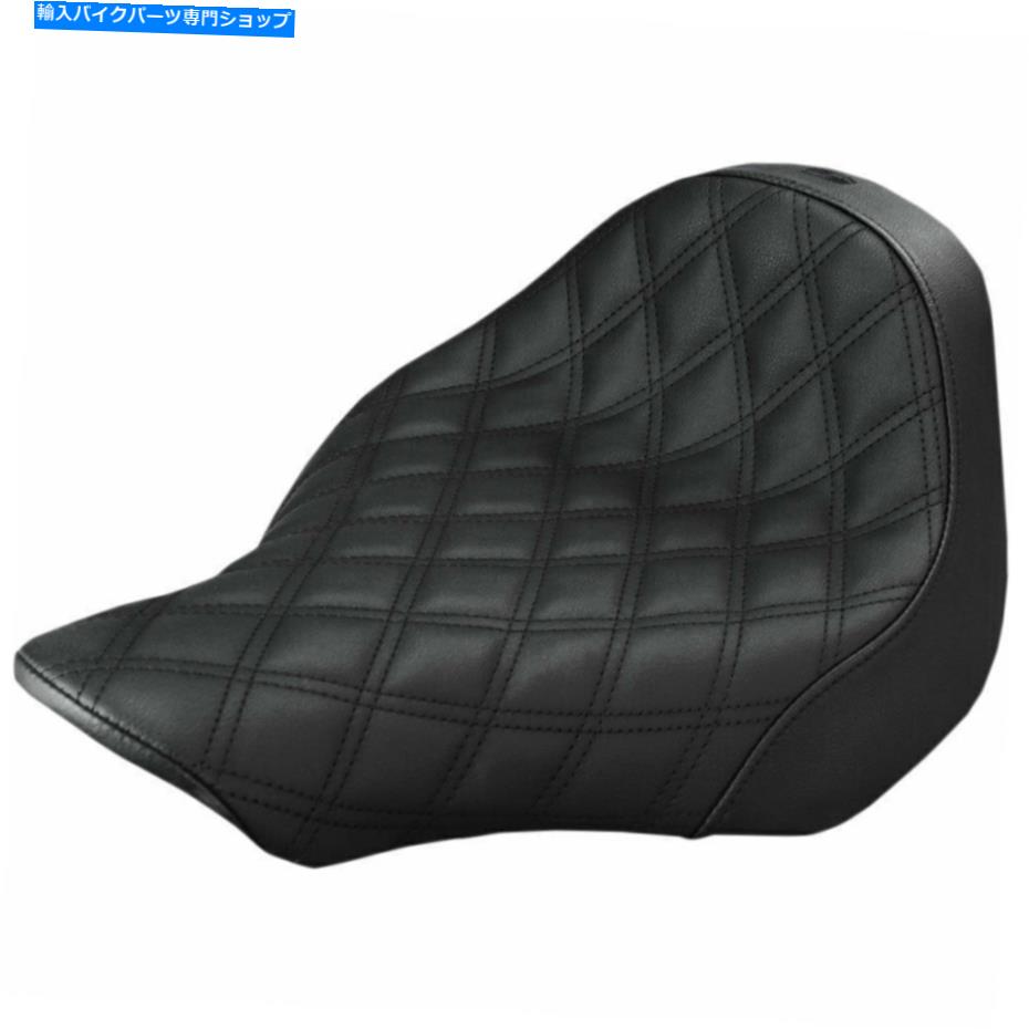 Seats サドルマンブラックレネゲード格子ステッチソロシート2013-17ハーレーソフトアイルFXSB Saddlemen Black Renegade Lattice Stitch Solo Seat 2013-17 Harley Softail FXSB
