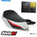 Seats スズキGSXS 1000シートカバージェル2015-2020ルイモトフロントホワイトレッドカーボン Suzuki GSXS 1000 Seat Co...