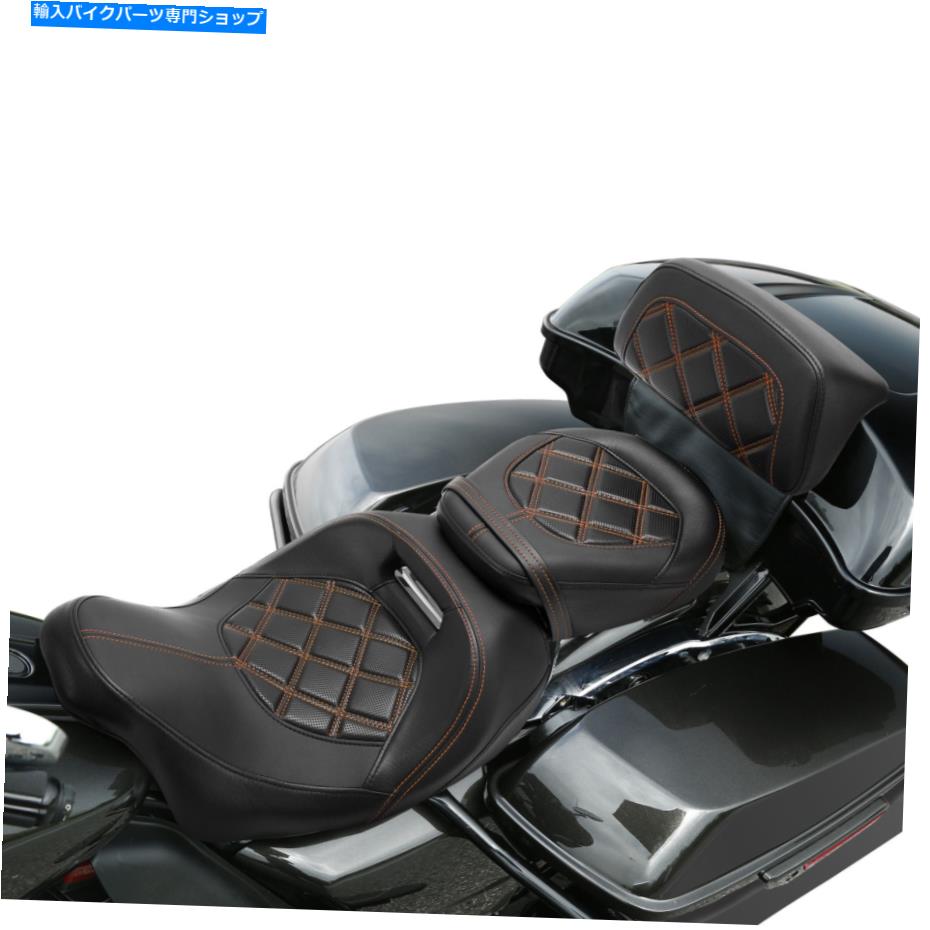 Seats ドライバーライダーの助手席＆トランクバックレストはハーレーツーリングに適しています2014-2022 Driver Rider Passenger Seat & Trunk Backrest Fit For Harley Touring 2014-2022