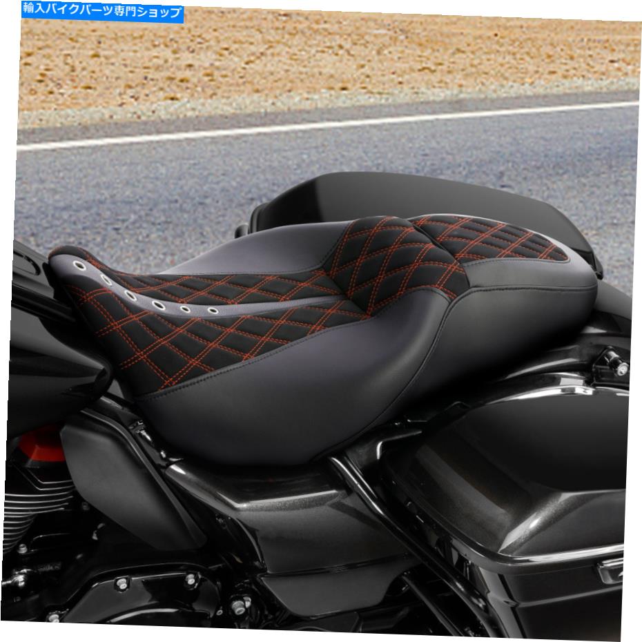 Seats ハーレーツーリングロードストリートグライドにフィットするブラックドライバーと助手席09-22 Black Driver & Passenger Seat Fit For Harley Touring Road Street Glide 09-22