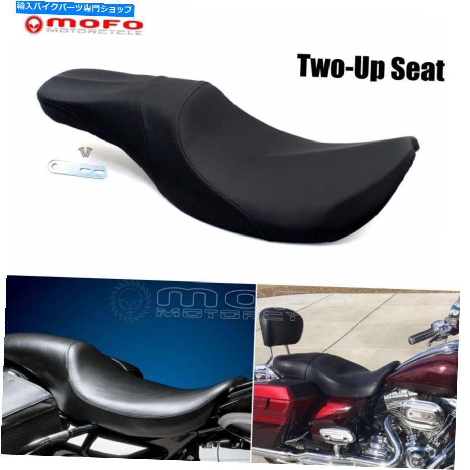 Seats ハーレーツーリングロードキングCVOロードグライドポールヤッフェストレッチタンクのための2つのシート Two-Up Seat For Harley Touring Road King CVO Road Glide Paul Yaffe Stretch Tank