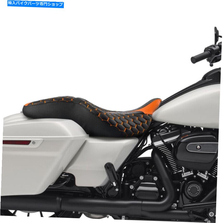 Seats オレンジドライバーの助手席ハーレーツーリングストリートグライドFlhx 09-laterに適しています Orange Driver Passenger Seat Fit For Harley Touring Street Glide FLHX 09-Later