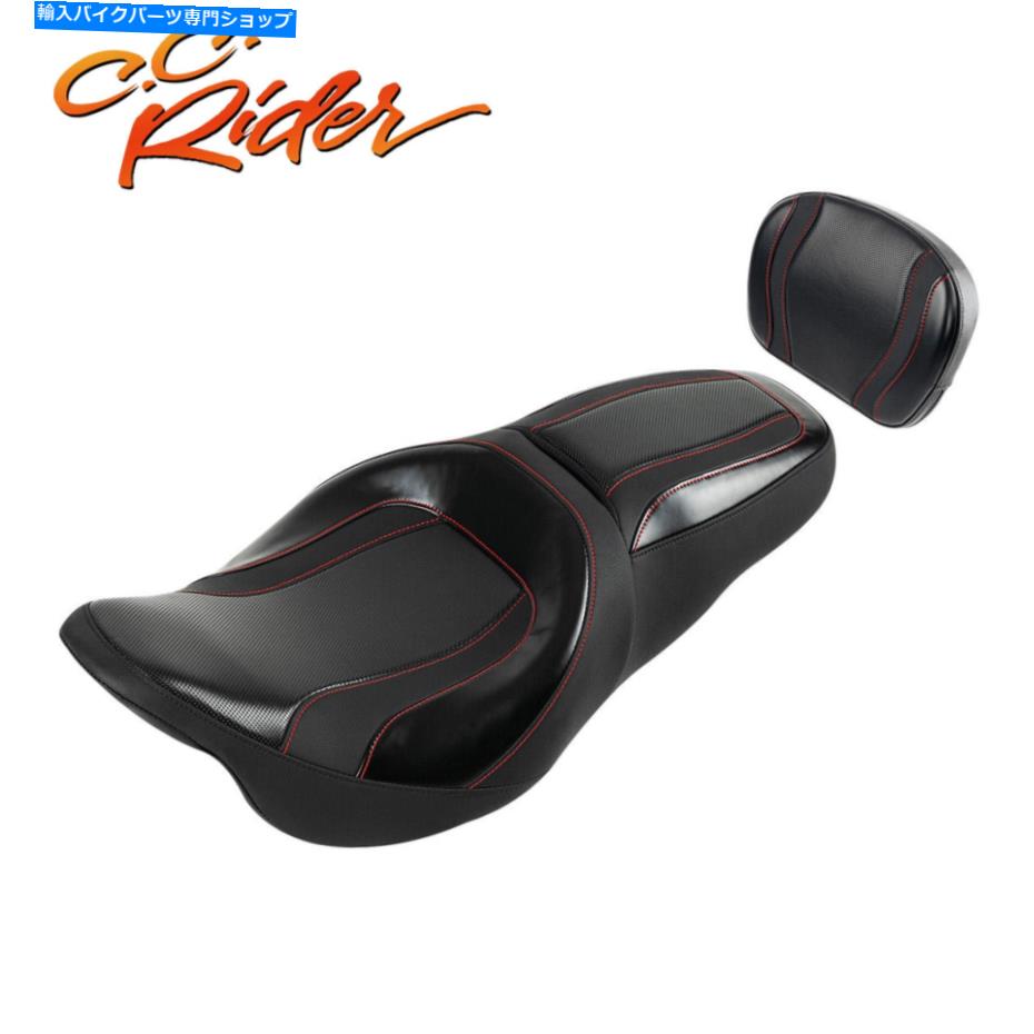 Seats C.C.ライダードライバーの助手席w/sissyバーバクレストはハーレーツーリング09+に適しています C.C. RIDER Driver Passenger Seat W/Sissy Bar Bakrest Fit For Harley Touring 09+