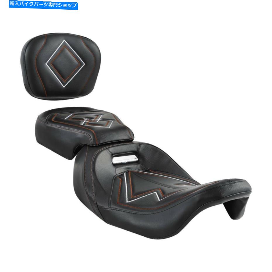 Seats PUレザー2アップフロントリアシート＆バックレストハーレーツーリング2009-2022に適しています PU Leather Two-up Front Rear Seat & Backrest Fit For Harley Touring 2009-2022