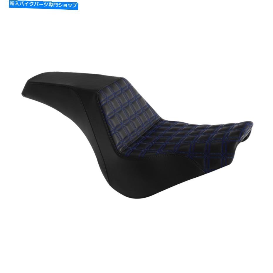 Seats ブラック+ブルードライバーライダーハーレーソフトアイルスタンダード18-22 21に適しています Black+Blue Driver Rider Passenger Seat Fit For Harley Softail Standard 18-22 21