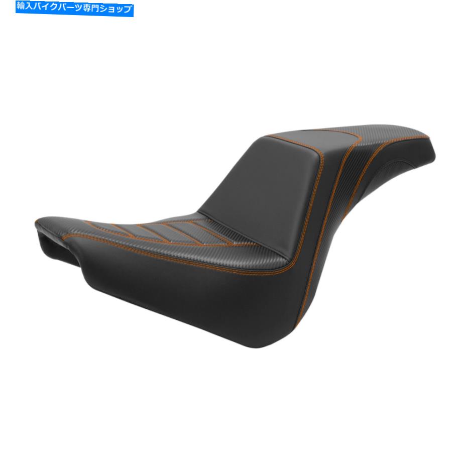 Seats ブラック+オレンジドライバーの助手席ハーレーソフトアイルストリートボブ18-22 19 20 Black+Orange Driver Passenger Seat Fit For Harley Softail Street Bob 18-22 19 20