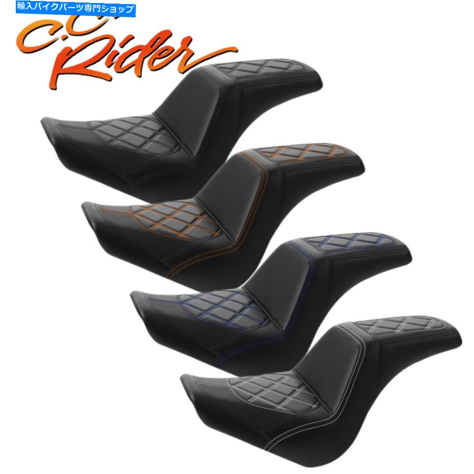 Seats C.C.ハーレーストリートボブFXBB22018-2021に適したライダードライバーの助手席クッションフィット C.C. RIDER Driver Passenger Seat Cushion Fit For Harley Street Bob FXBB2018-2021