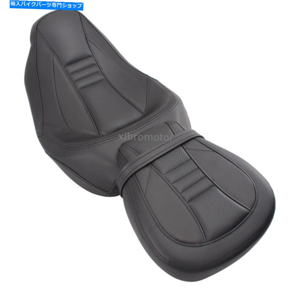 Seats ハーレーツーリングストリートグライドロードキングのためのブラックステッチドライバーの助手席 Black Stitching Driver Passenger Seat For Harley Touring Street Glide Road King