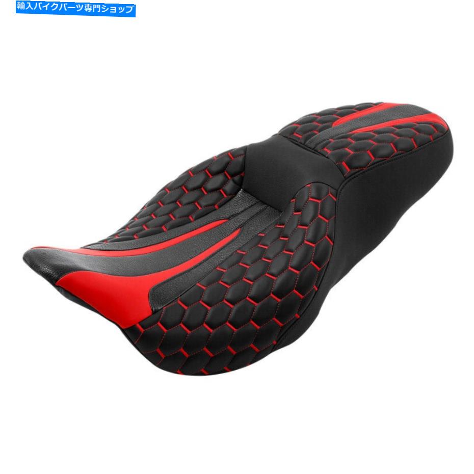 Seats ブラックレッドドライバーとハーレーツーリングロードグライドに適した乗客シート2009-2022 Black Red Driver & Passenger Seat Fit For Harley Touring Road Glide 2009-2022