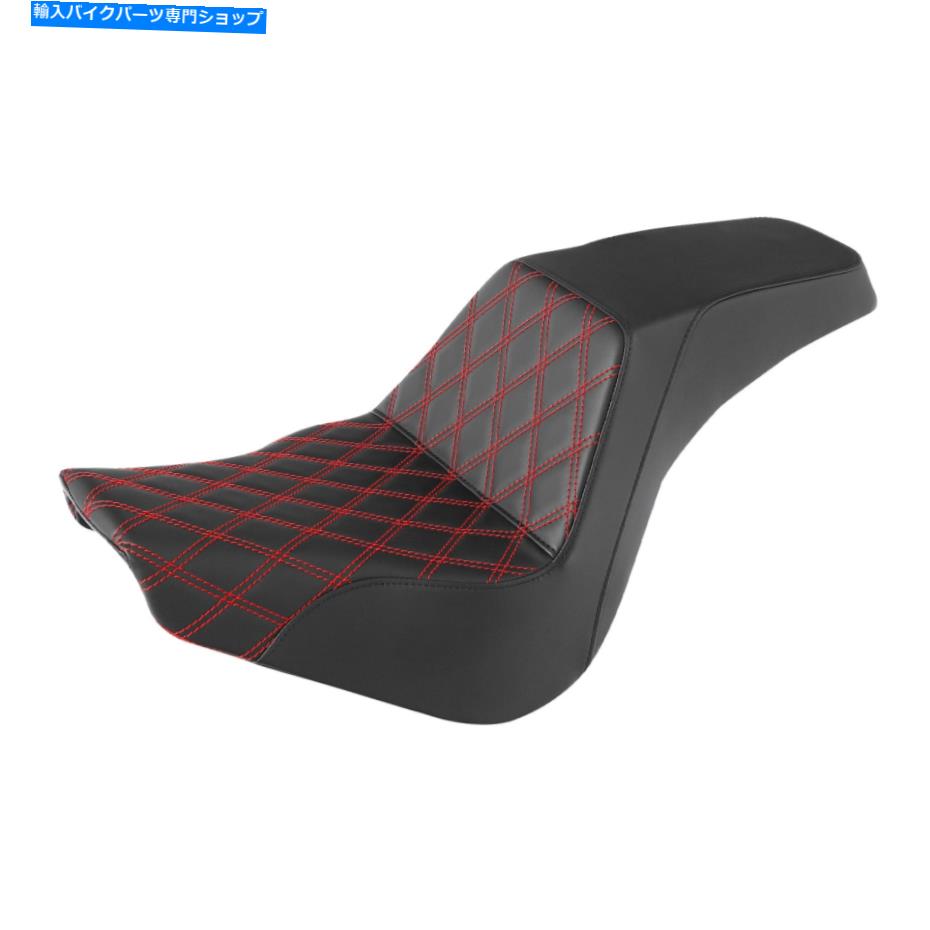 Seats ハーレーソフトアイルストリートボブにぴったりのブラック+レッドドライバーライダーの助手席18-22 21 Black+Red Driver Rider Passenger Seat Fit For Harley Softail Street Bob 18-22 21