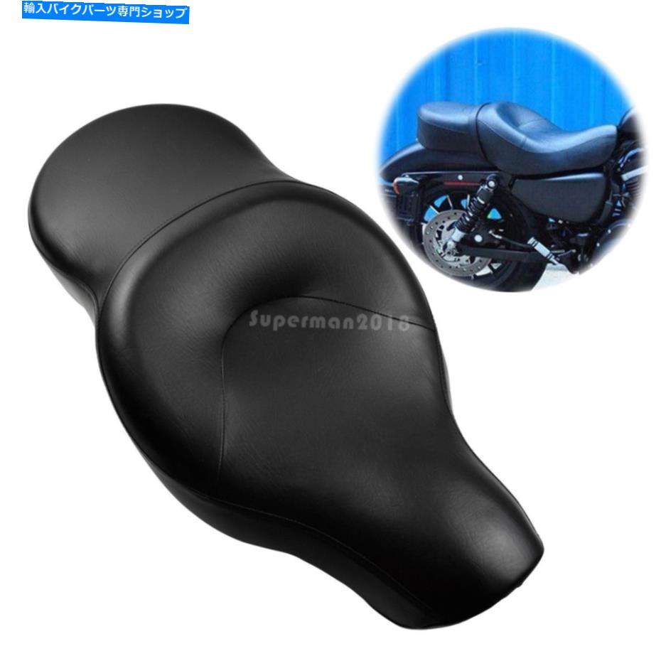 Seats ハーレースポーツスターアイアン883 1200にぴったりのレザードライバーの乗客2アップシート Leather Driver Passenger TWO-UP Seat Fit For Harley Sportster Iron 883 1200