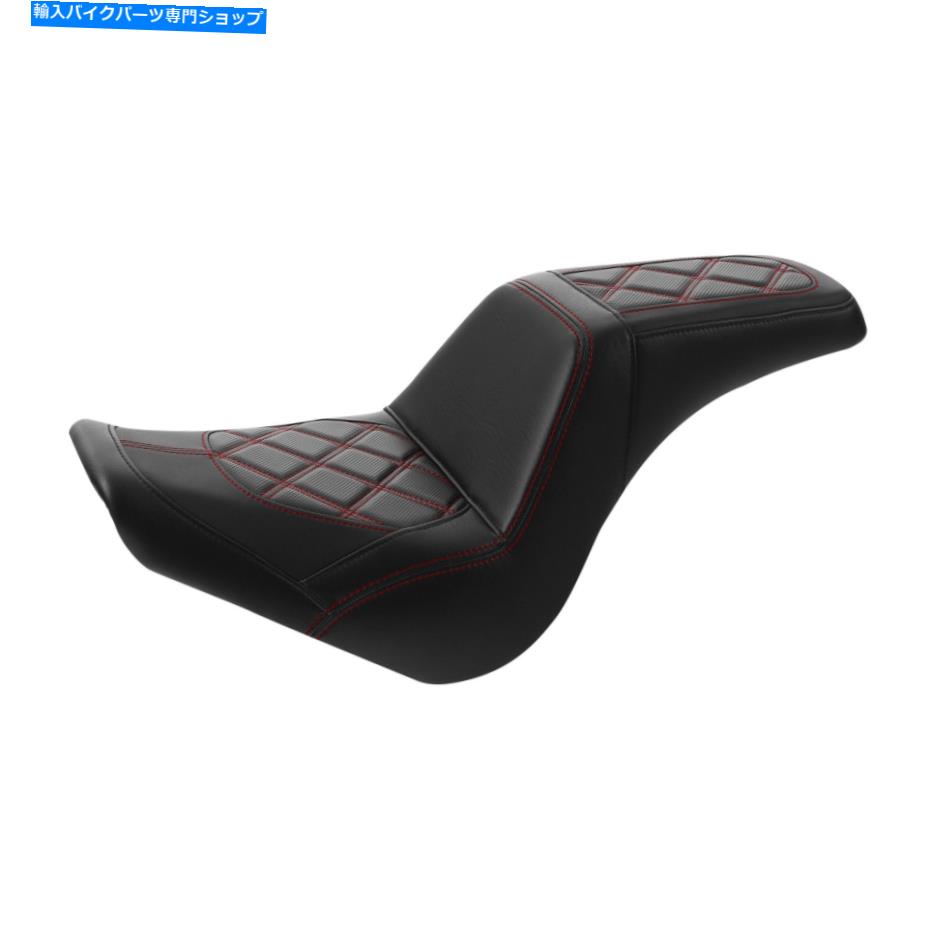 Seats ハーレーソフトアイルFXBB FXST 18-22 Black+Redにフィットする2つのドライバーの乗客席 Two Up Driver Passenger Seat Fit For Harley Softail FXBB FXST 18-22 Black+Red