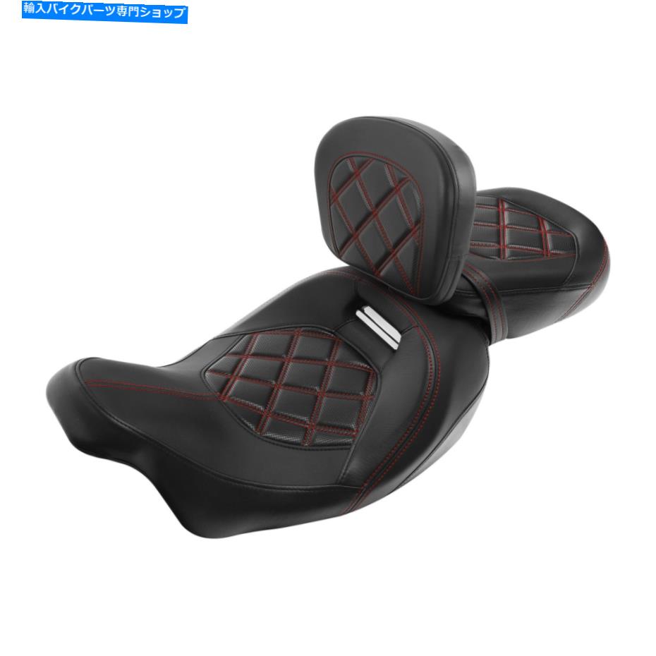 Seats ハーレーツーリングに適したドライバー助手席バックレットパッドフィット2009-2022 Driver Passenger Seat W/ Rider Backrets Pad Fit For Harley Touring 2009-2022