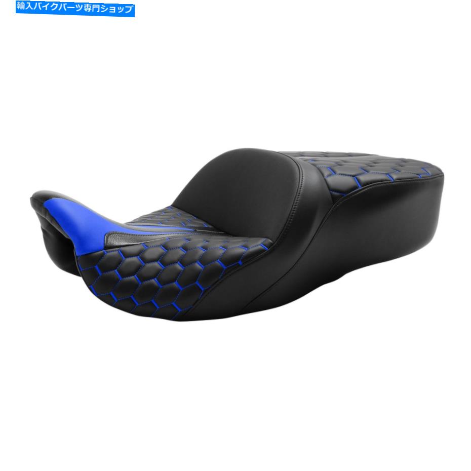 Seats ハーレーツーリングストリートグライドに適したブラック+ブルードライバーと助手席09-2022 Black+Blue Driver & Passenger Seat Fit For Harley Touring Street Glide 09-2022