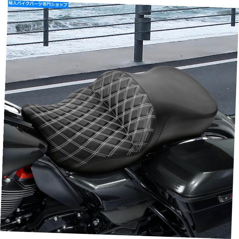 Seats ドライバーライダーの助手席クッションフィットハーレーツーリングモデル2009-2022 Driver Rider Passenger Seat Cushion Fit For Harley Touring Models 2009-2022