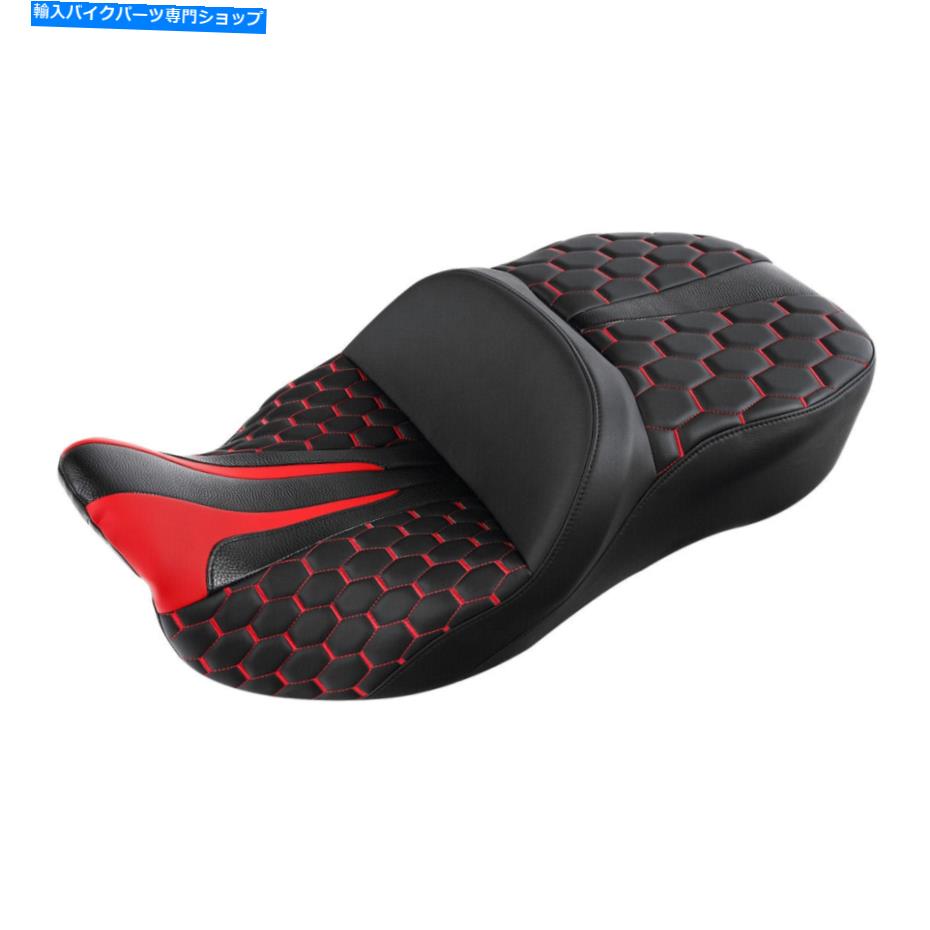 Seats ハーレーツアーエレクトラグライド2009-2022にふさわしいブラック＆レッドドライバーの助手席 Black&Red Driver Passenger Seat Fit For Harley Touring Electra Glide 2009-2022