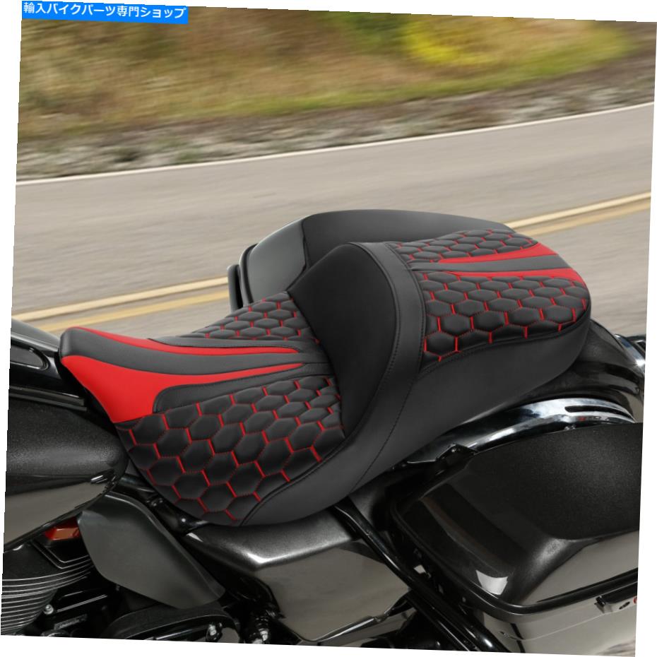 Seats ドライバーライダーの乗客クッションシートハーレーツーリングロードキンググライド09-22に適しています Driver Rider Passenger Cushion Seat Fit For Harley Touring Road King Glide 09-22