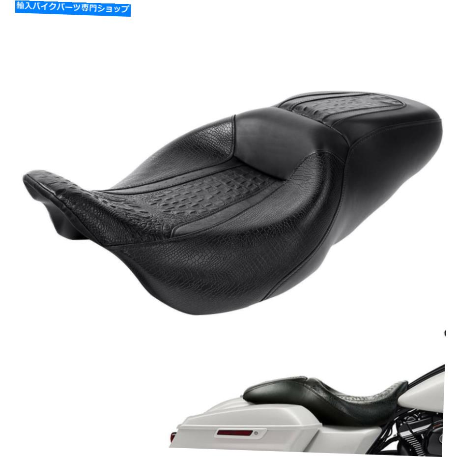 Seats ハーレーツーリングロードエレクトラグライドに適したブラックドライバーと助手席 Black Driver & Passenger Seat Fit For Harley Touring Road Electra Glide 09-22