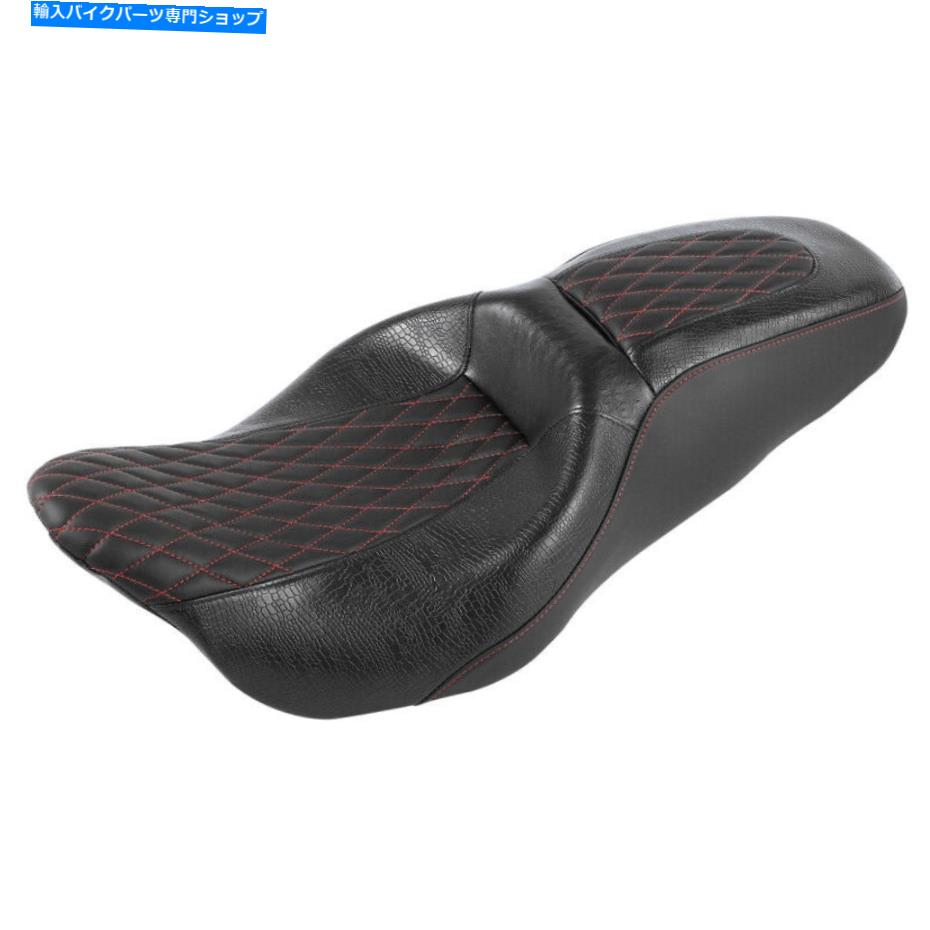 Seats ハーレーCVOロードグライド2009-2022 21に適したドライバーと助手席の赤いステッチ Driver & Passenger Seat Red Stitching Fit For Harley CVO Road Glide 2009-2022 21