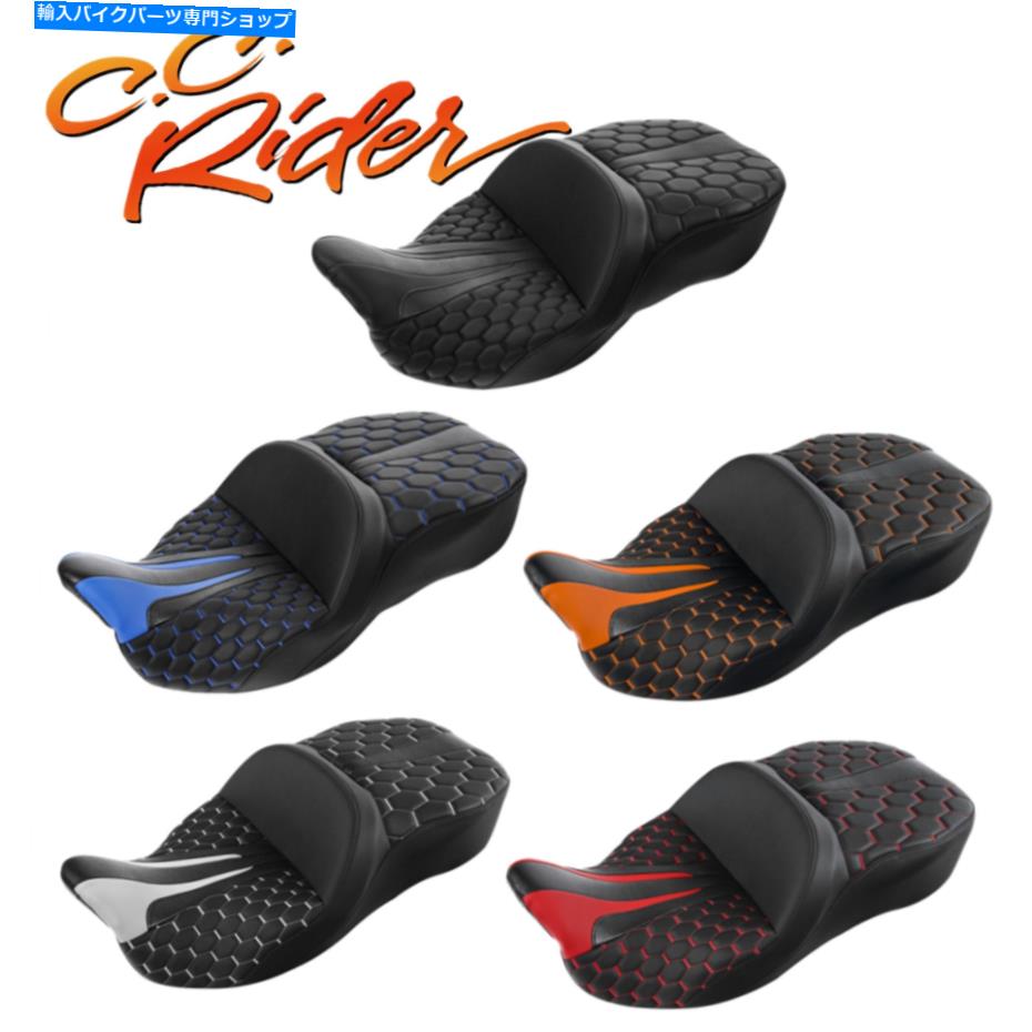 Seats C.C.ライダードライバー+ハーレーツーリングCVOストリートグライド2009年に適しています C.C. RIDER Driver+Passenger Seat Fit For Harley Touring CVO Street Glide 2009-Up