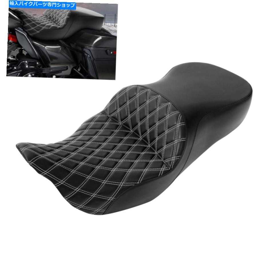 Seats ハーレーツーリングストリートグライドにフィットするブラックドライバーの助手席クッション09-22 20 Black Driver Passenger Seat Cushion Fit For Harley Touring Street Glide 09-22 20
