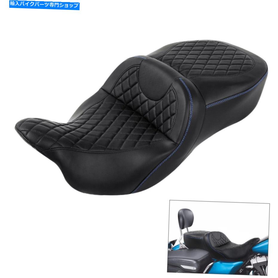 Seats ハーレーロードキングストリートグライドに適したドライバーライダーの乗客のピリオンシート09-22 Driver Rider Passenger Pillion Seat Fit For Harley Road King Street Glide 09-22