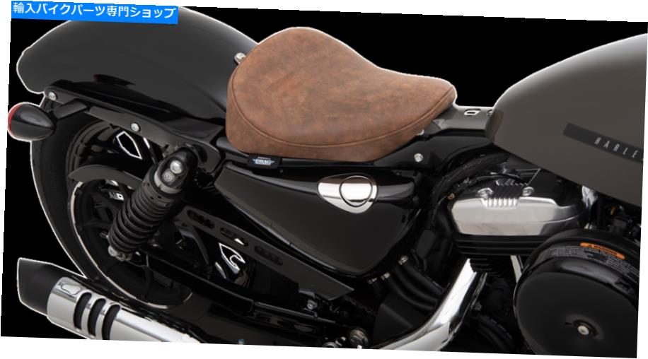 Seats ドラッグスペシャリティボバースタイルのソロシートは、茶色の革で苦しんでいます Drag Specialties Bobber Style Solo Seats Distressed Brown Leather