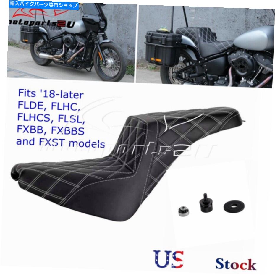 Seats ハーレーソフトアイルスタンダードFXST 2020-2022用の大ソロシートPPマイクロファイバーレザー Large Solo Seat PP Microfiber Leather For Harley Softail Standard FXST 2020-2022
