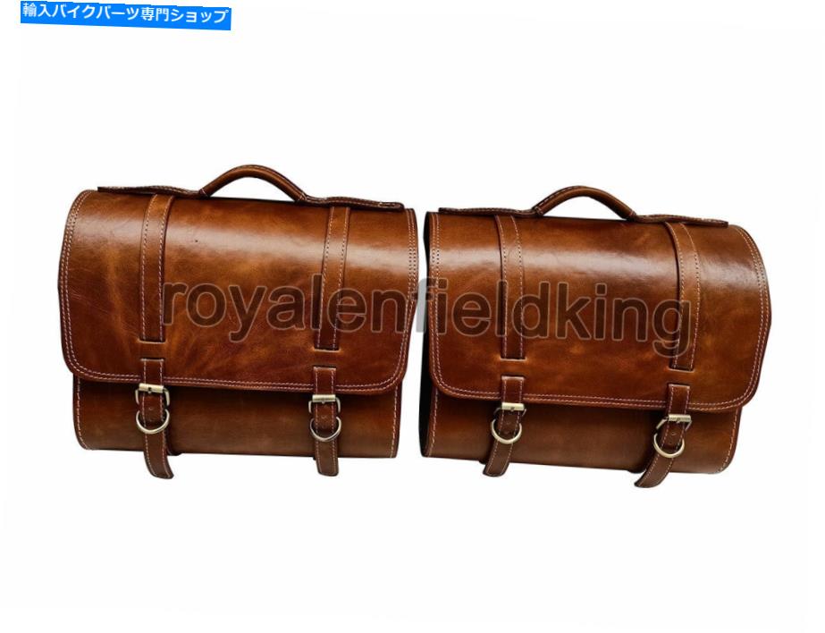 Seats クラシック350cc 500ccロイヤルエンフィールドのための本物の革の荷物バッグ、ブラウンタン Classic 350cc 500cc Genuine Leather Luggage Bag For Royal Enfield, Brown Tan