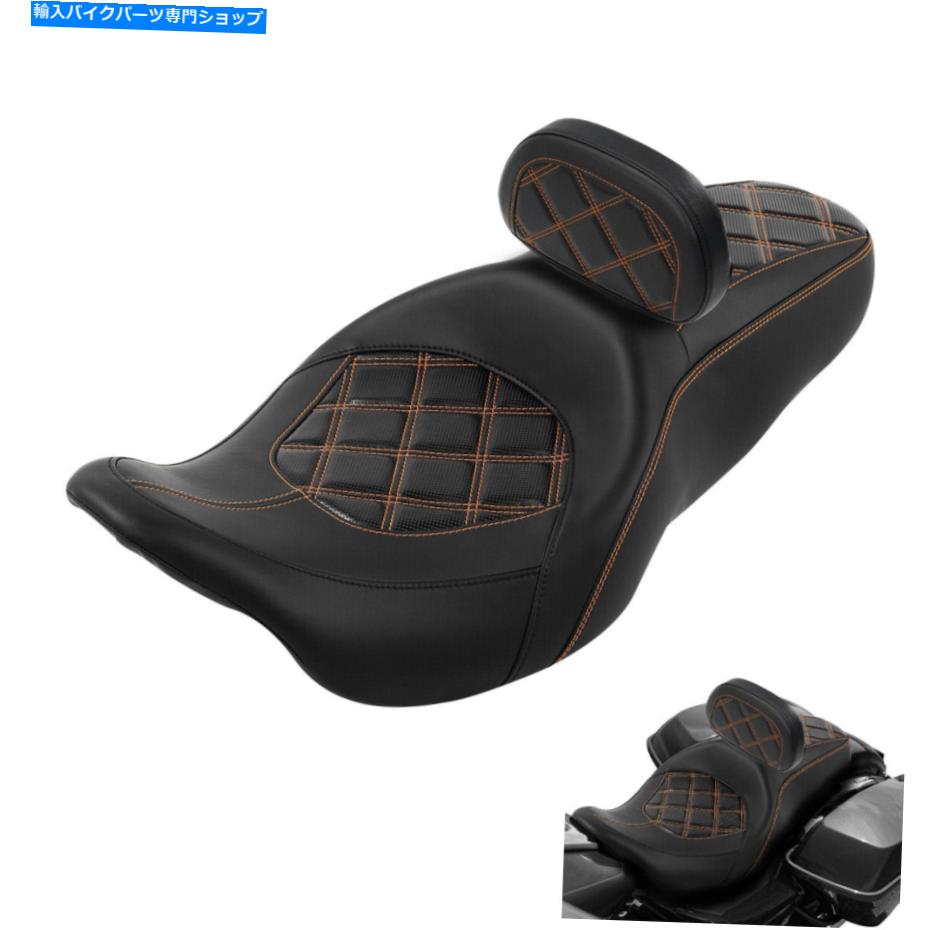 Seats ハーレーツーリングロードキングに適したライダーバックレストw/ライダーバックレストw/ライダーバックレスト09-21 Driver Passenger Seat w/ Rider Backrest Fit For Harley Touring Road King 09-21
