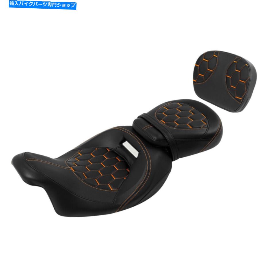 Seats ハーレーストリートエレクトラグライド2009-2022 18に適したバックレスト付きライダーの助手席18 Rider Passenger Seat W/Backrest Fit For Harley Street Electra Glide 2009-2022 18