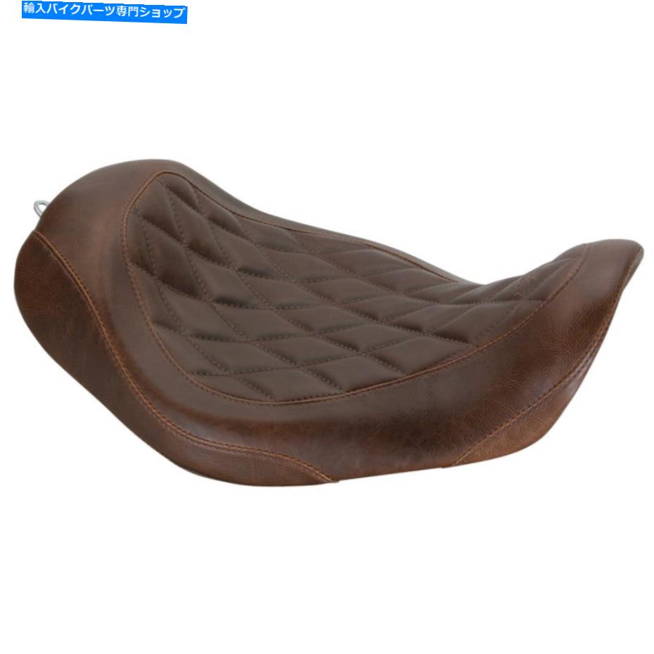 Seats マスタング76706ハーレーダイナのための茶色の滑らかなワイドトリッパードライバーソロシート06-17 Mustang 76706 Brown Smooth Wide Tripper Driver Solo Seat for Harley Dyna 06-17