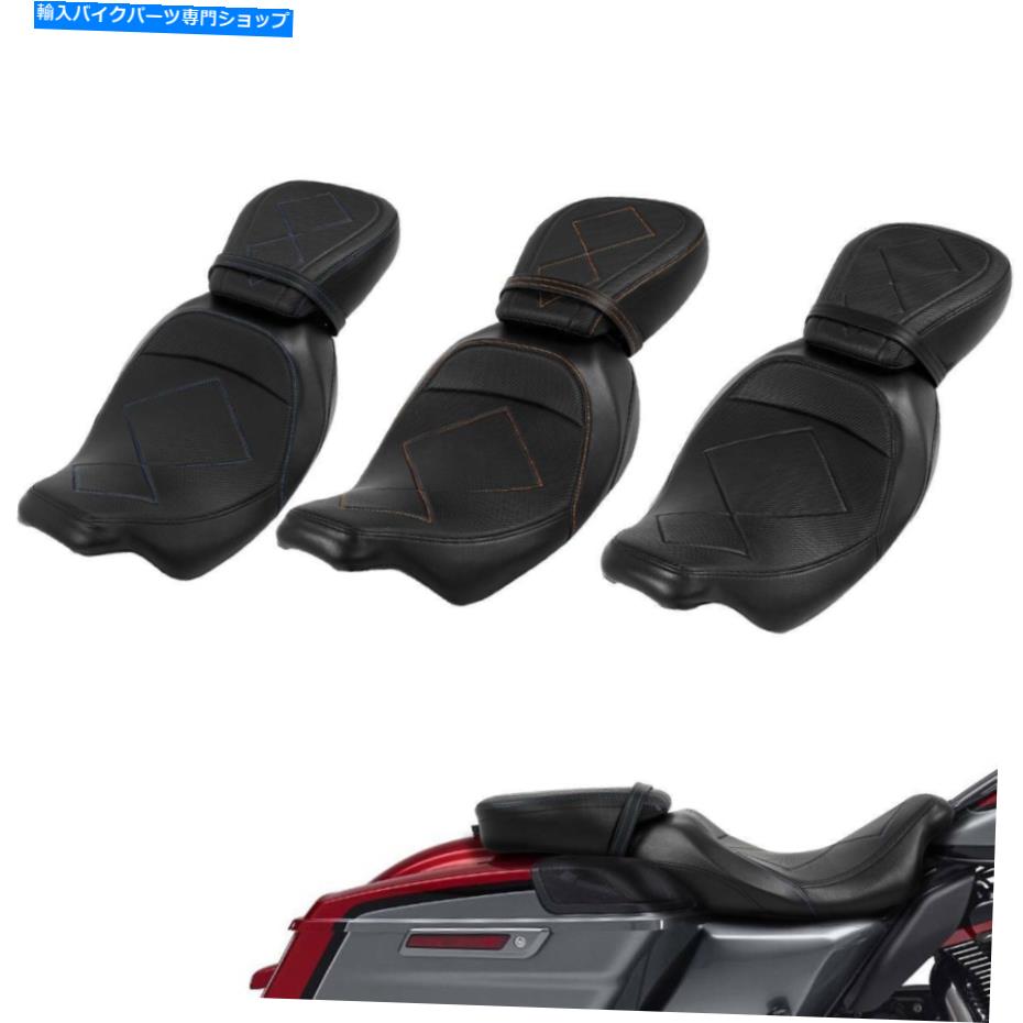Seats ハーレーツーリングストリートグライド2009-2022に適したブラックライダーの乗客のピリオンシート Black Rider Passenger Pillion Seat Fit For Harley Touring Street Glide 2009-2022