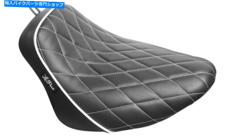 Seats ルペラブラックベアボーンソロシートホワイトダイヤモンドステッチハーレーM8ソフトアイル18-21 Le Pera Black Bare Bones Solo Seat White Diamond Stitch Harley M8 Softail 18-21