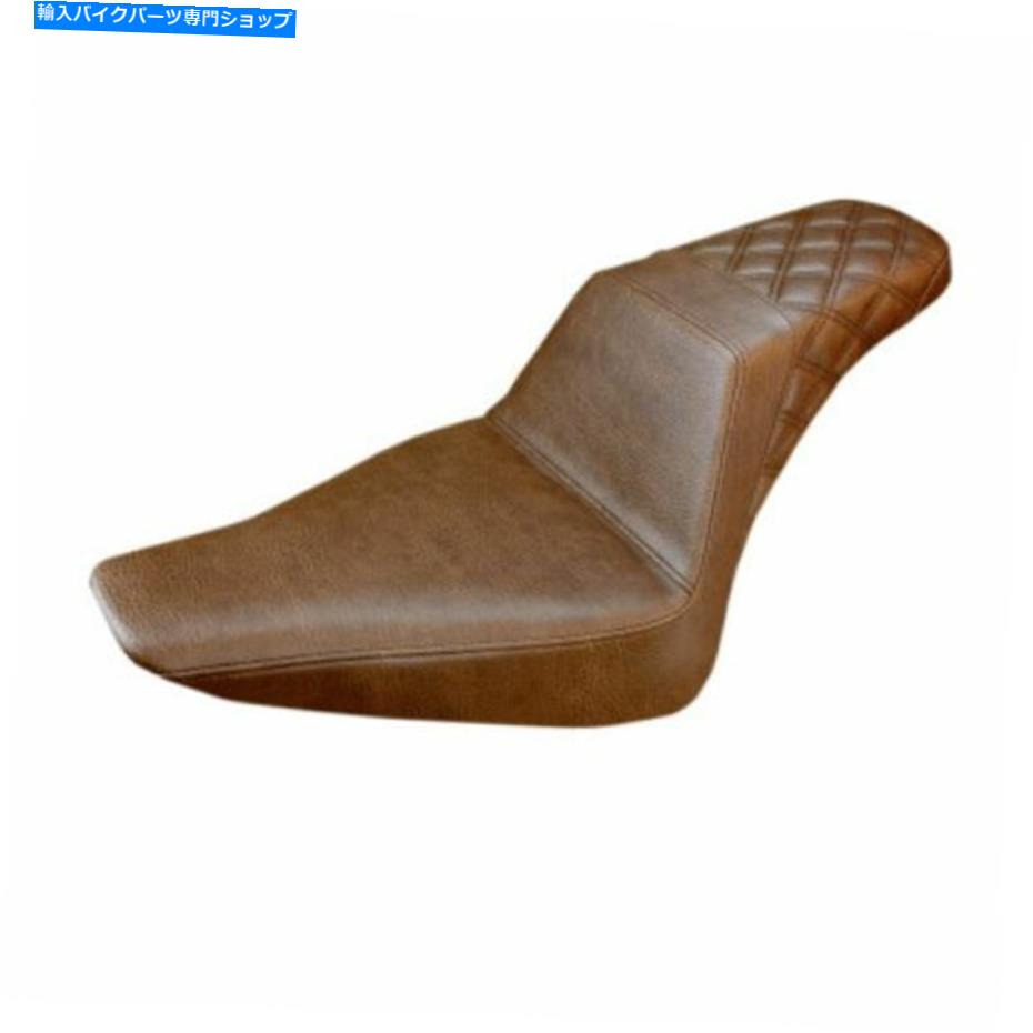 Seats サドルマンステップアップシートラティスステッチブラウンソフトアイルスリムFLS 812-26-173BR SADDLEMEN STEP UP SEAT LATTICE STITCHED BROWN for SOFTAIL SLIM FLS 812-26-173BR