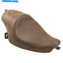Seats ドラッグスペシャルティーズは、茶色の革3/4ソロシート0804-0747を苦しめました Drag Specialties Distressed Br...
