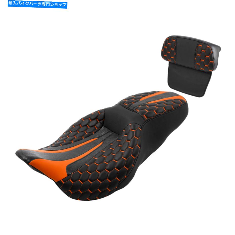 Seats ハーレーツアーロードキングに適した2アップドライバーの助手席バックレストパッド14-22 2-Up Driver Passenger Seat Backrest Pad Fit For Harley Touring Road King 14-22
