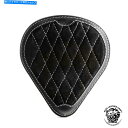 Seats ボバーソロシート「ドロップ」グロスとベルベットの黒と白のv3サイズl Bobber Solo Seat "Drop" Gloss and Velvet Black and White V3 size L