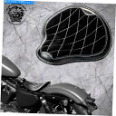 Seats フレームHDスポーツスター04-20グロス&ベルベット黒&ホワイトV3のボババーサドルソロシート Bobber Saddle solo seat o...