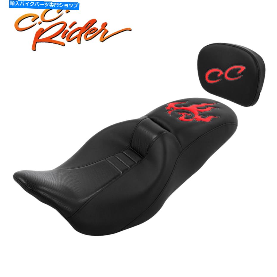 Seats ハーレーツーリングCVOロードキング2009-laterに適したドライバーの助手席とリアパッド Driver Passenger Seat & Rear Pad Fit For Harley Touring CVO Road King 2009-later