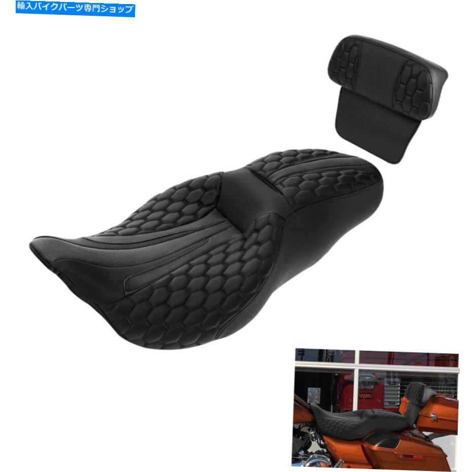 Seats ハーレーロードキンググライド2014-2022に適した黒いドライバーの助手席バックレスト Black Driver Passenger Seat Backrest Fit For Harley Road King Glide 2014-2022