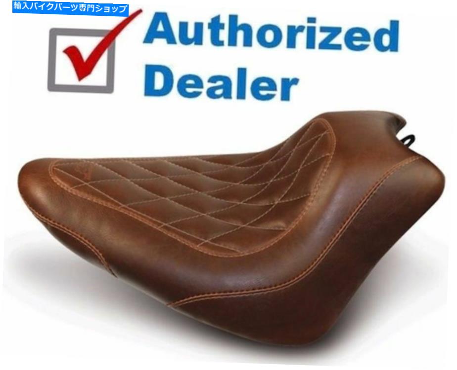 Seats マスタングワイドトリッパーソロシートダイヤモンドブラウン11-17ハーレーソフトアイルスリムブラックライン Mustang Wide Tripper Solo Seat Diamond Brown 11-17 Harley Softail Slim Blackline